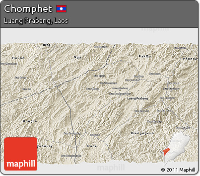 Shaded Relief 3D Map of Chomphet