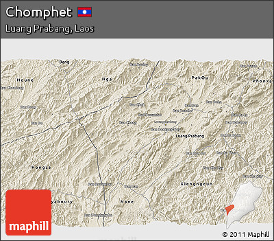 Shaded Relief 3D Map of Chomphet