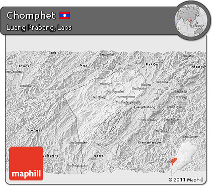 Silver Style 3D Map of Chomphet