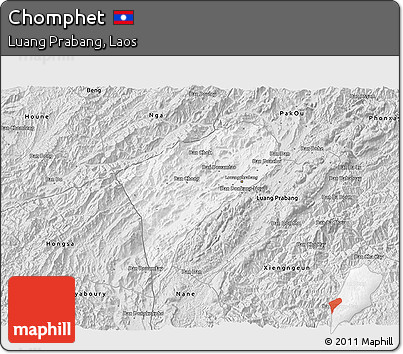 Silver Style 3D Map of Chomphet