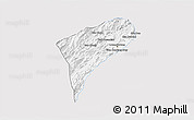 Silver Style 3D Map of Chomphet, single color outside