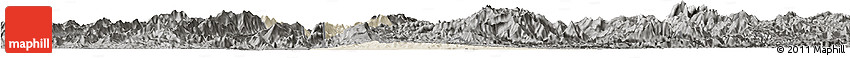 Shaded Relief Horizon Map of Chomphet, darken, semi-desaturated