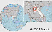 Gray Location Map of Chomphet, highlighted country, highlighted parent region, within the entire country, hill shading
