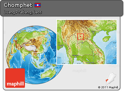 Physical Location Map of Chomphet, within the entire country
