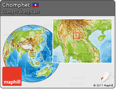 Physical Location Map of Chomphet, within the entire country