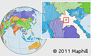Political Location Map of Chomphet, highlighted country