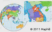 Political Location Map of Chomphet, highlighted parent region, within the entire country