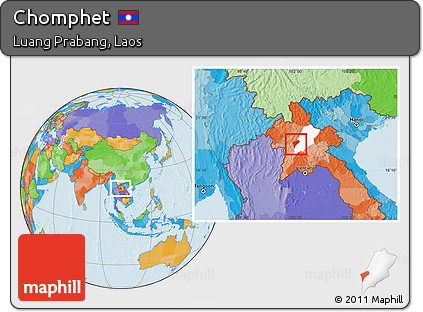 Political Location Map of Chomphet, highlighted parent region