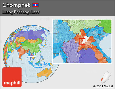 Political Location Map of Chomphet, highlighted parent region