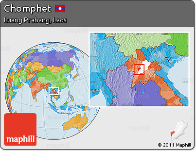 Political Location Map of Chomphet, highlighted parent region