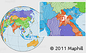 Political Location Map of Chomphet, highlighted parent region