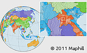 Political Location Map of Chomphet