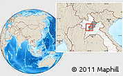Shaded Relief Location Map of Chomphet, highlighted country, highlighted parent region