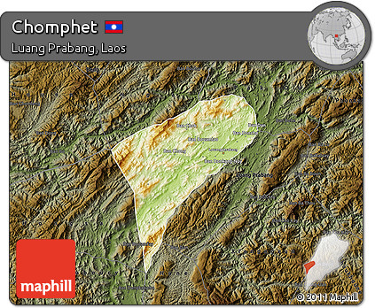Physical Map of Chomphet, darken