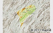 Physical Map of Chomphet, lighten, semi-desaturated