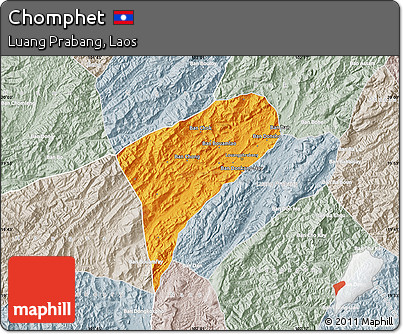 Political Map of Chomphet, lighten, semi-desaturated