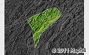 Satellite Map of Chomphet, darken, desaturated