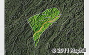 Satellite Map of Chomphet, darken, semi-desaturated