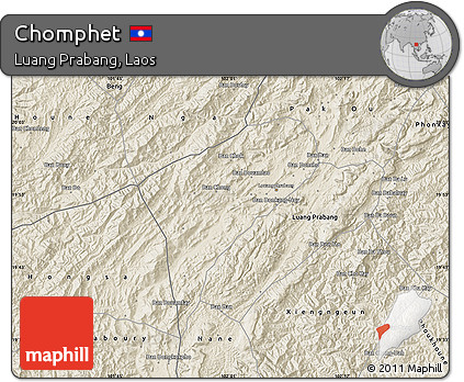 Shaded Relief Map of Chomphet