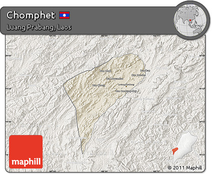 Shaded Relief Map of Chomphet, lighten