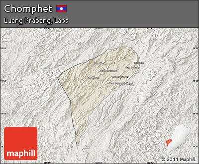 Shaded Relief Map of Chomphet, lighten