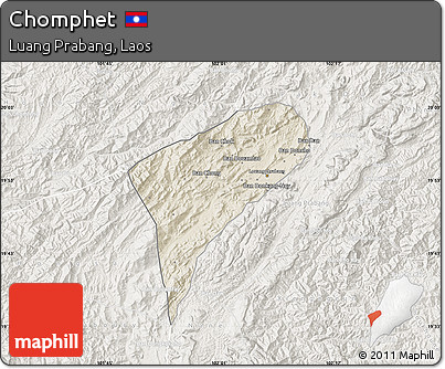 Shaded Relief Map of Chomphet, lighten