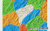 Shaded Relief Map of Chomphet, political outside