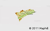 Physical Panoramic Map of Chomphet, cropped outside