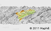 Physical Panoramic Map of Chomphet, lighten, desaturated
