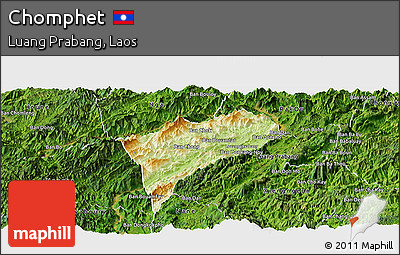 Physical Panoramic Map of Chomphet, satellite outside