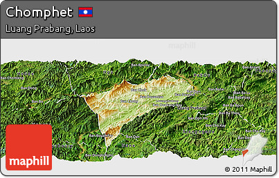 Physical Panoramic Map of Chomphet, satellite outside