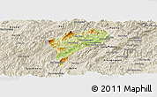Physical Panoramic Map of Chomphet, shaded relief outside