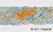 Political Panoramic Map of Chomphet, lighten, semi-desaturated