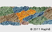 Political Panoramic Map of Chomphet, semi-desaturated