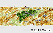 Satellite Panoramic Map of Chomphet, physical outside