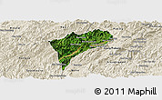 Satellite Panoramic Map of Chomphet, shaded relief outside