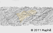 Shaded Relief Panoramic Map of Chomphet, desaturated
