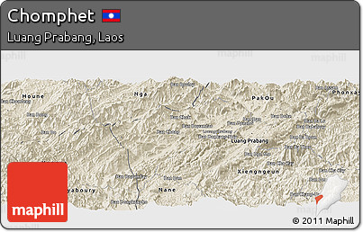 Shaded Relief Panoramic Map of Chomphet