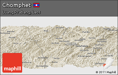 Shaded Relief Panoramic Map of Chomphet