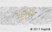Shaded Relief Panoramic Map of Chomphet, lighten, desaturated