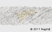 Shaded Relief Panoramic Map of Chomphet, lighten, semi-desaturated