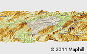 Shaded Relief Panoramic Map of Chomphet, physical outside