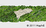Shaded Relief Panoramic Map of Chomphet, satellite outside