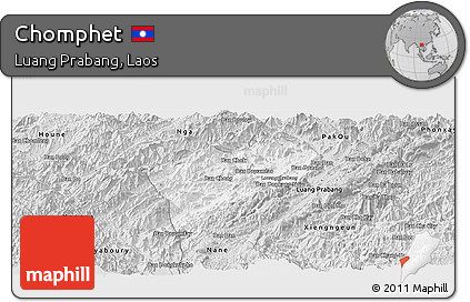 Silver Style Panoramic Map of Chomphet