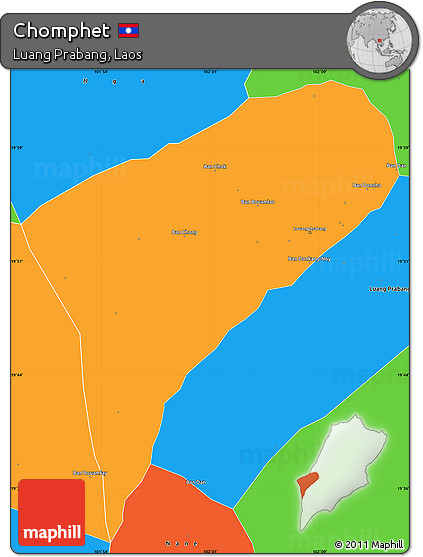 Political Simple Map of Chomphet