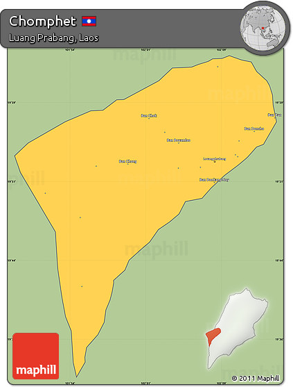 Savanna Style Simple Map of Chomphet, cropped outside