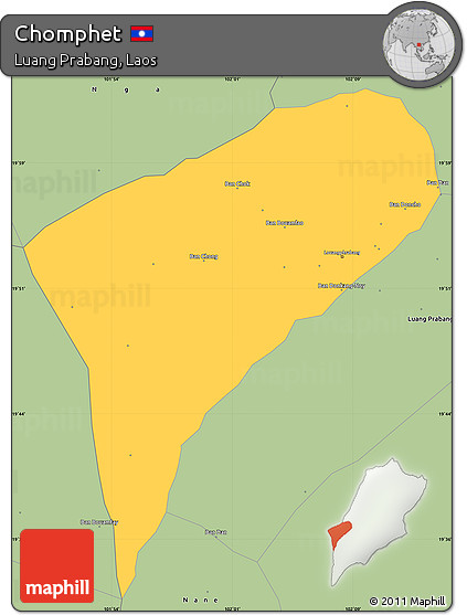 Savanna Style Simple Map of Chomphet