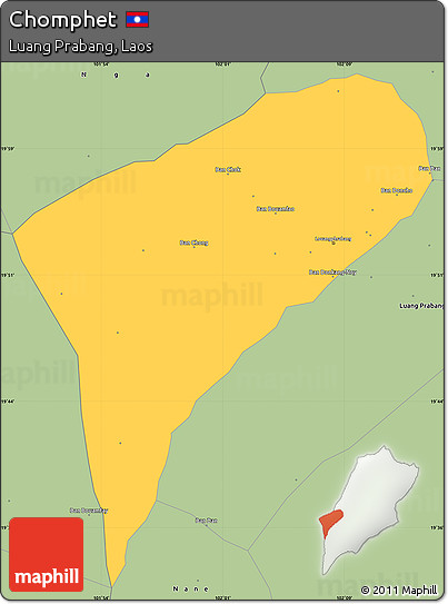 Savanna Style Simple Map of Chomphet
