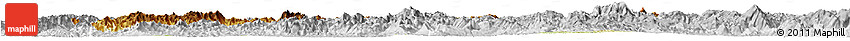 Physical Horizon Map of Luang Prabang, lighten, desaturated