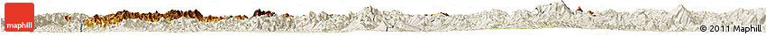 Physical Horizon Map of Luang Prabang, shaded relief outside